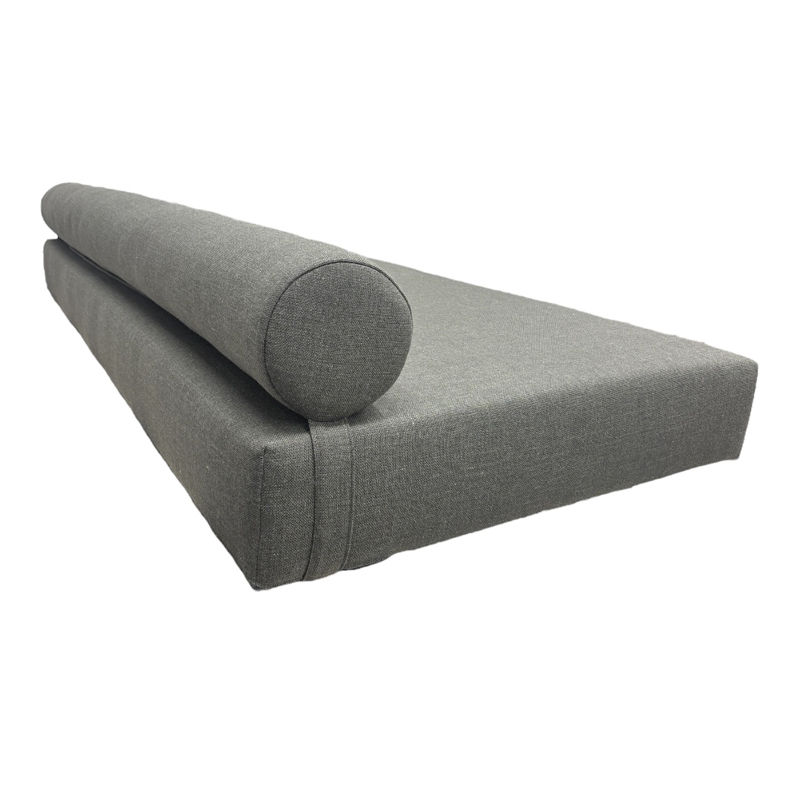 Harmaa daybed patja putkityynyllä