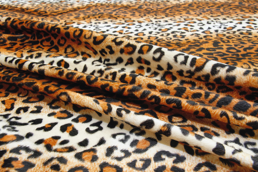 Velour kangas Leopardi oranssi (TP067V), Kankaat, Tekoturkis ja Eläinkuosit