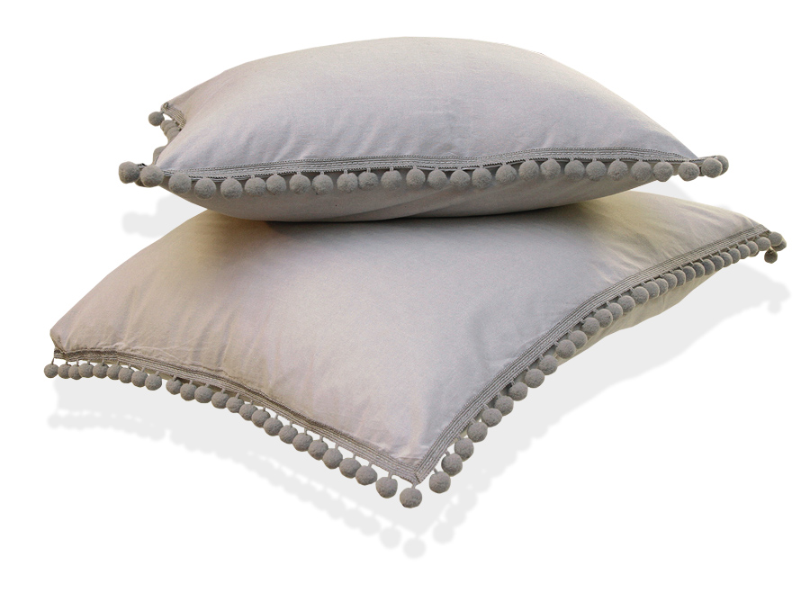 Pompulanauha koristetyyny harmaa