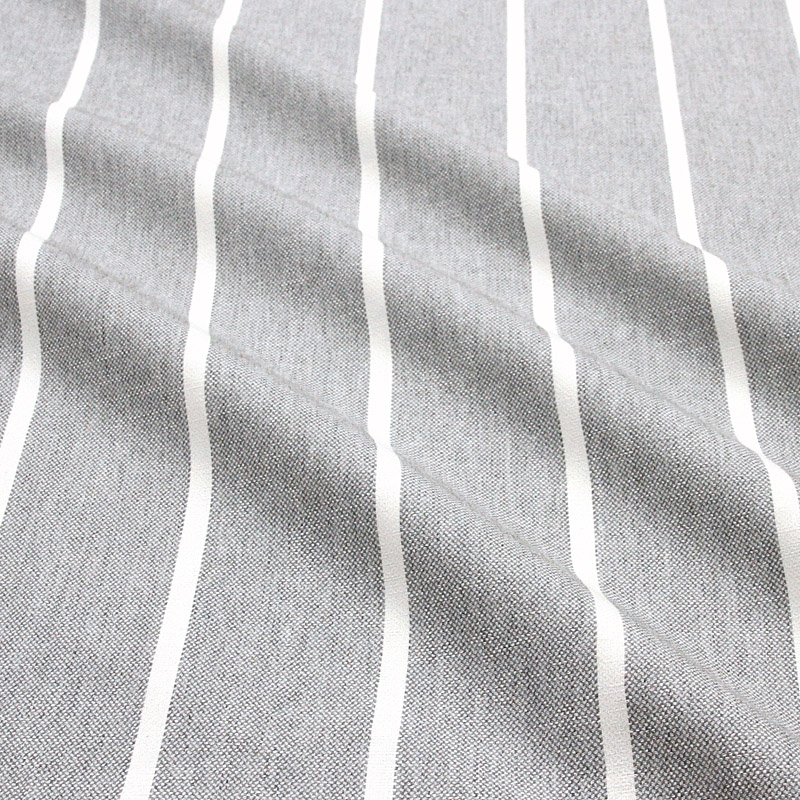 Tuplaleveä kangas Marcel harmaa valko raita
