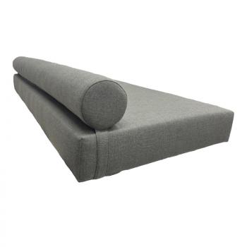 Harmaa daybed patja putkityynyllä