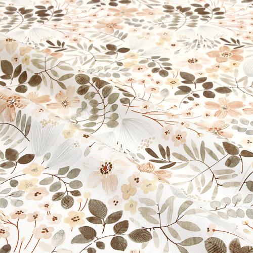 Akryylipintainen vahakangas kukat beige