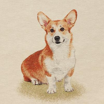 Gobeliinikangaspala istuva corgi