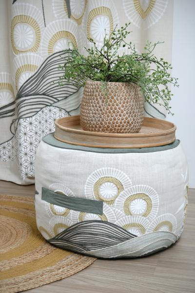 Istuinrahi pouf vihreä pyörre