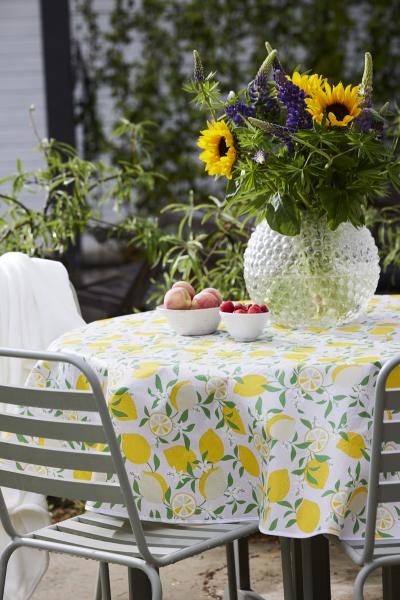 Pyöreä muoviliina 180cm sitruuna