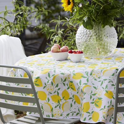 Pyöreä muoviliina 180cm sitruuna