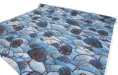 Sisustuskangas metsä talvi sininen