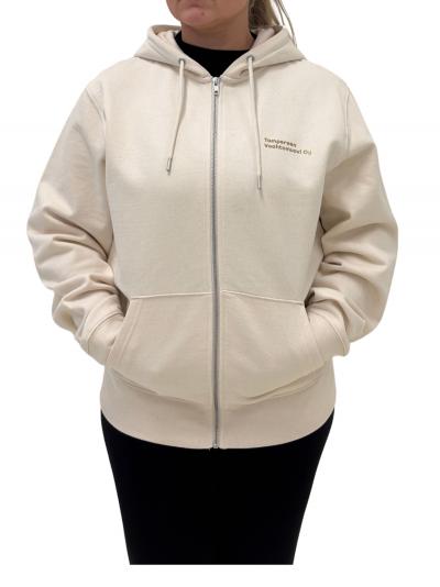 Huppari luonnonvalkoinen vetoketjulla