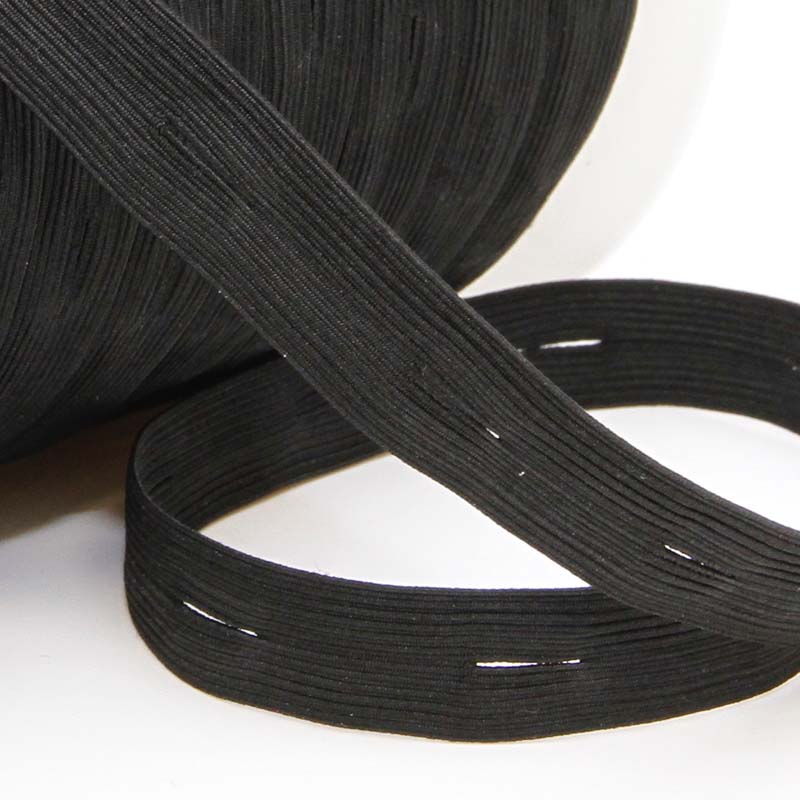 Reikäkuminauha metreittäin lev. 18 mm Musta (FR71V)